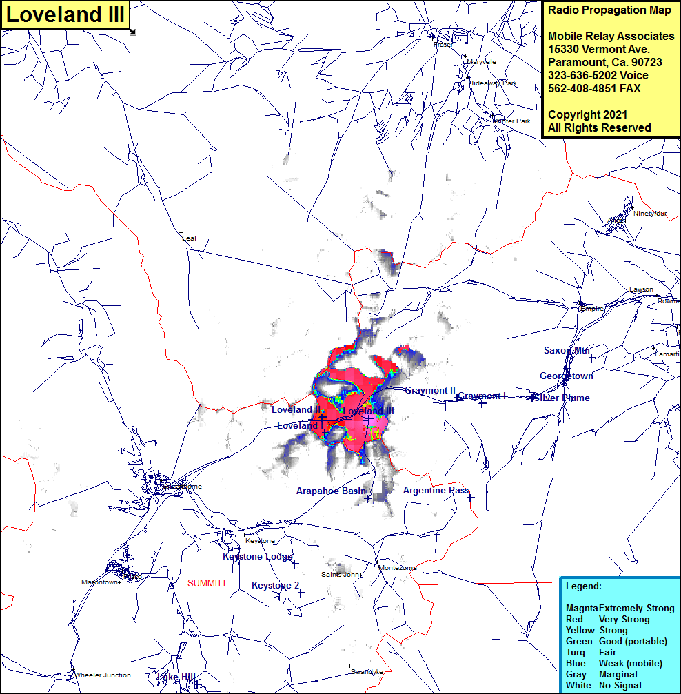 heat map radio coverage Loveland III
